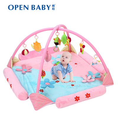 OPENBABY欧培婴童游戏垫-拼接花朵粉