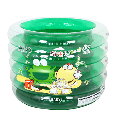 OPENBABY欧培充气游泳池圆形普通版-透明绿豆蛙绿色
