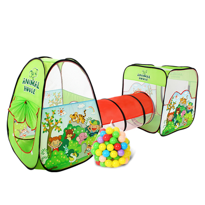 欧培儿童帐篷-三合一组合 动物乐园绿色